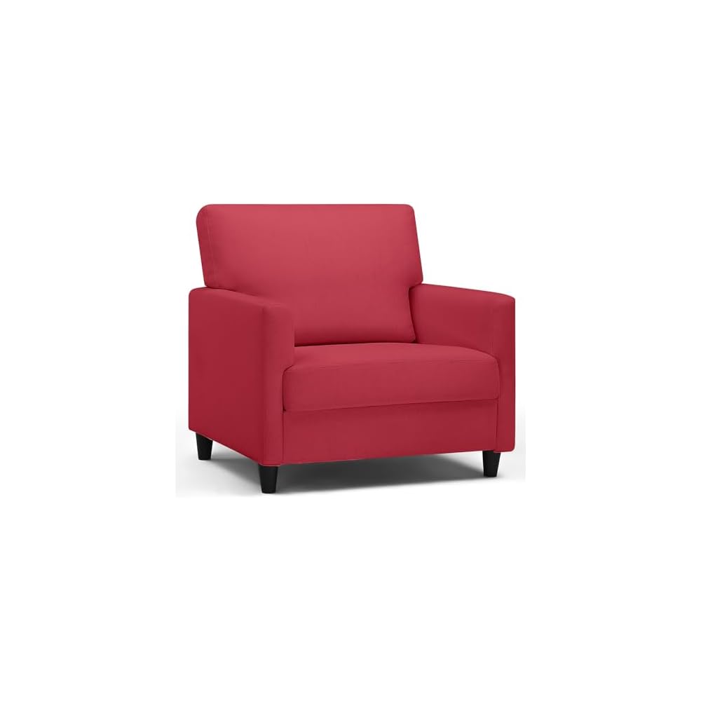 COMHOMA Relaxing Chair, TV Chair, Lounge Chair, Living Room, Single Sofa for Bedroom, Reading Corner, Side Chair with Soft Memory Foam, Lounge Seat, Linen Cover, Red