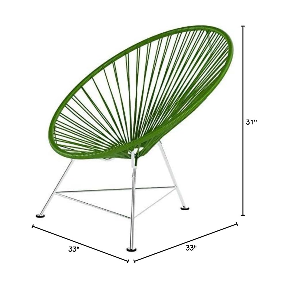 Innit Designs Innit Chair, Olive Weave on Chrome Frame