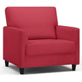 COMHOMA Relaxing Chair, TV Chair, Lounge Chair, Living Room, Single Sofa for Bedroom, Reading Corner, Side Chair with Soft Memory Foam, Lounge Seat, Linen Cover, Red