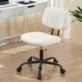 Elevon Small Office Computer Desk Chair with Wheels and Lumbar Support, Comfy Cute Armlees PU Leather Vanity Rolling Swuvel Task Chair No Arm for Adult, Student