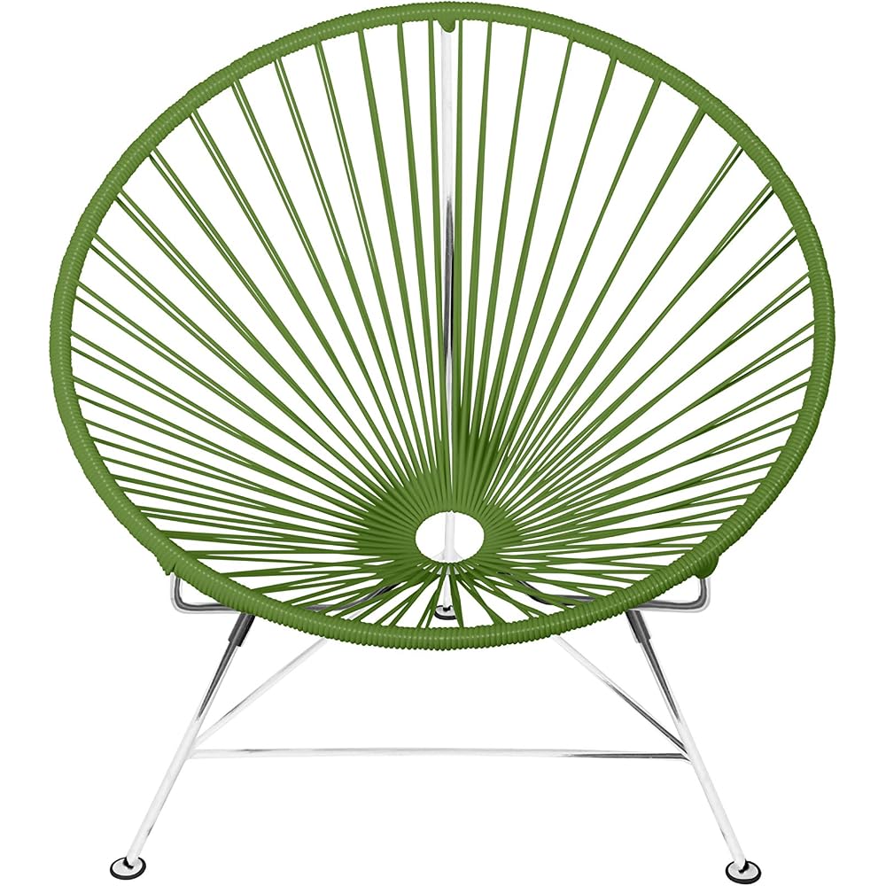 Innit Designs Innit Chair, Olive Weave on Chrome Frame