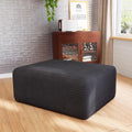 39" Oversized Boneless Foot Stool, Square Frameless Ottoman Coffee Table for Cloud Couch, Soft Corduroy, Poofy Memory Foam, Rapid Expansion Within 12–24 Hours for Living Room/Sofa/Bedroom (Black)